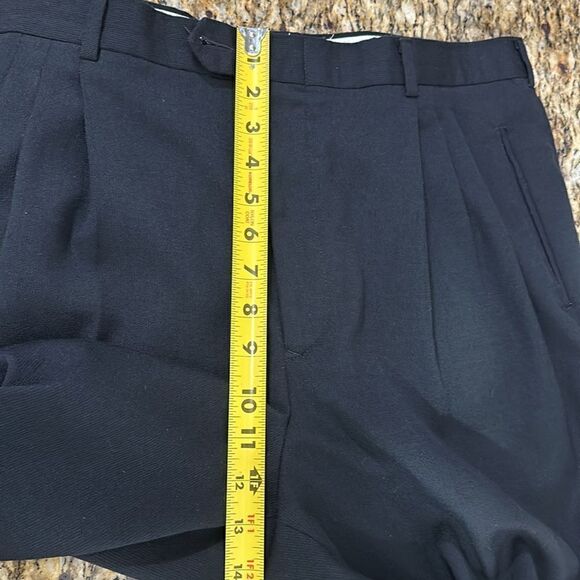 Yves Saint Laurent Black Wool Blend Pleated Front Classic Fit Pants Size 38 x 32 - Picture 11 of 11